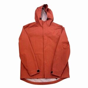 Line of Trade Men’s S Rust Orange Hooded Rain Jacket Windbreaker